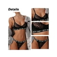 thumbnail image 4 of Gvmfive Women's 2 Piece Lace Lingerie Set Bralette Strappy Letters Bra and Panty Underwear Set, 4 of 5