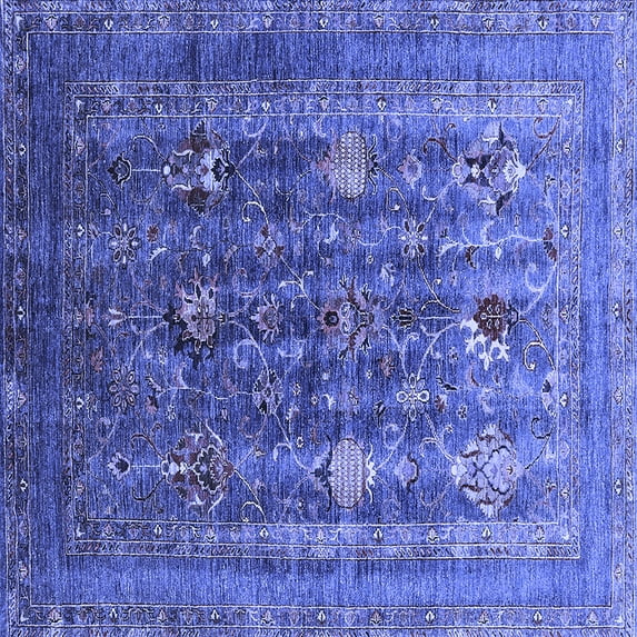 Ahgly Company Indoor Square Oriental Blue Industrial Area Rugs, 3' Square