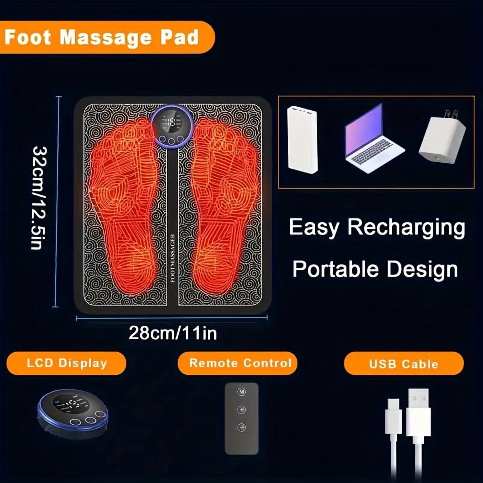 Foot Massager For Neuropathy, Foot Massager Pad For Pain Plantar Relief, Muscle Relaxation, Portable Foot Massager Mat, Remote Control Foot Massager Stimulator