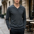 thumbnail image 2 of HOOMEUMY Men's Casual Long Sleeve Shirt for Every Event with Solid Color Options and Comfortable Fitted, 2 of 5
