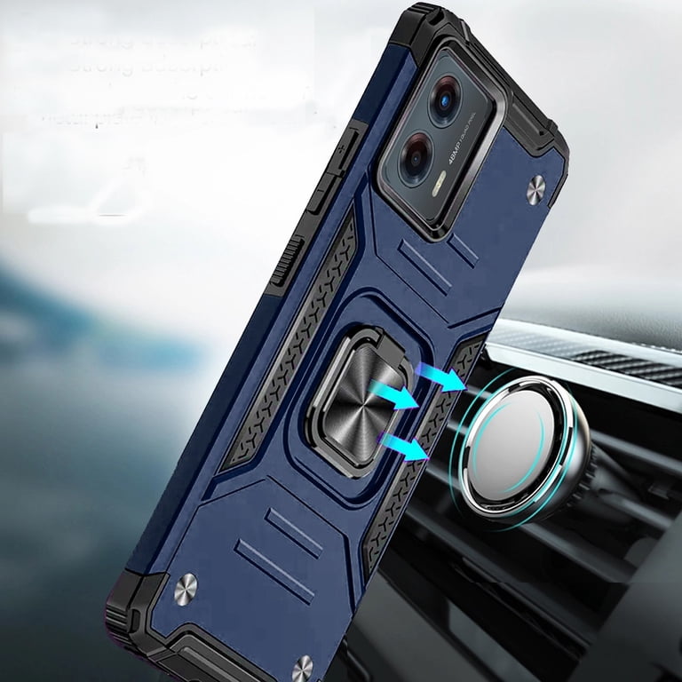 Magnetic Kickstand Case For Moto G 5G (2024) – Shockproof Hybrid Cover + Tempered Glass