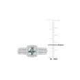 thumbnail image 4 of 1.33 Carat (Ctw) Aquamarine and Lab-Created White Sapphire Engagement Ring & Wedding Band Set Sterling Silver for Women, 4 of 6
