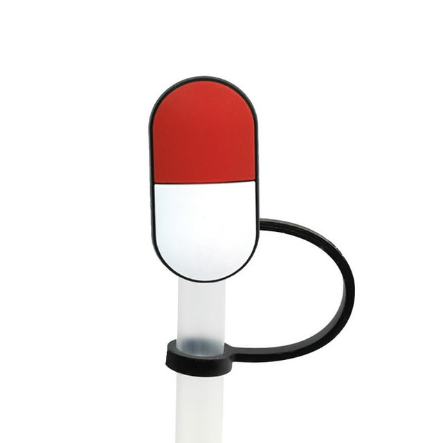 Tapón antipolvo con forma de pajita para uso médico, bonito dibujo animado, para cafetería, bar, fiesta, decoración personalizada, pajita