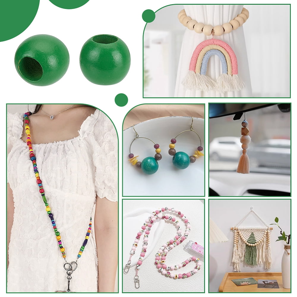 250Pcs Wood European Rondelle Beads Green 20x17.5mm Hole: 9mm 250pcs/set