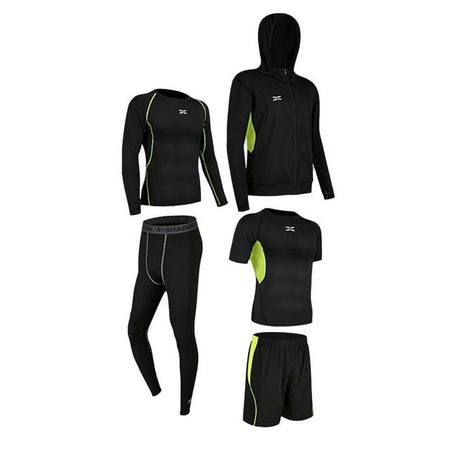 5 Unids/set Chándal De Los Hombres Verde M Zulema Chándal transpirable para hombre