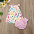 thumbnail image 4 of xiaxaixu Baby Girls Outfit Set,Sling Colorful Tops, Bow Triangle Pants Suit, 4 of 6