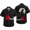 thumbnail image 5 of WJOSBXT Halloween Shirts For Men Button Down Short Sleeve T‑Shirt, Crew Neck Lightweight Breathable Collared Shirt Loose Fit Lapel Holiday Graphic Tees for Men 2XL, 5 of 5