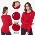 thumbnail image 3 of SSLR Women's Thermal Tops, Thermal Underwear for Women Long Sleeve Tee Shirts Basic Layering V Neck Fleece, 3 of 6