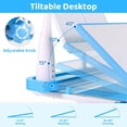 thumbnail image 6 of Arlopu Kids Desk and Chair Set, Height Adjustable Children School Study Desk with Tilt Desktop, Bookstand, LED Lamp for Boys Girls Age 3-15, 6 of 6