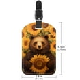 thumbnail image 6 of Square 2Pack PU Leather Sunflower Bear Cruise Luggage Tag with Privacy Cover and Name ID Tag for Travel Handbags Backpacks Luggage Tags, 6 of 6