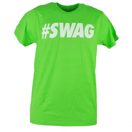 Urban Pipeline #Swag Swag Lime Green Text Retro Mens Adult Tshirt Tee