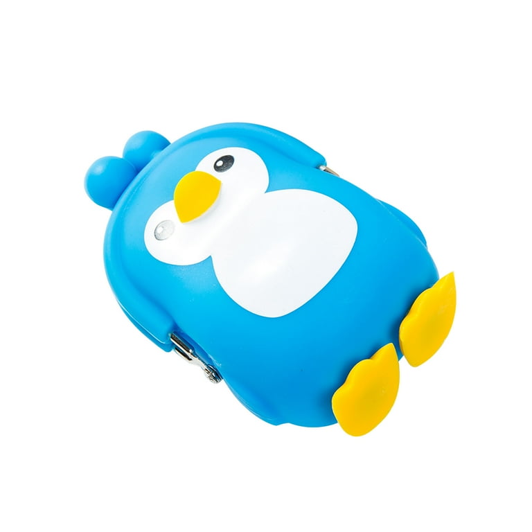 Inevnen Cartoon Penguin Silicone Coin Wallets Purse Headset Bag