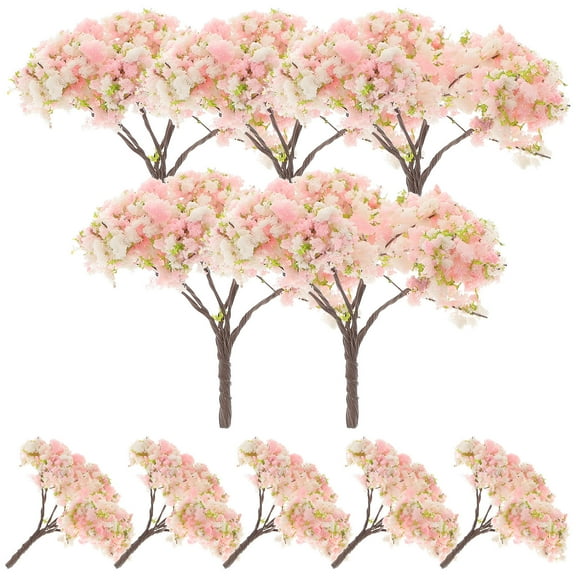 HAKIDZEL Fake Cherry Blossom Flowers Abs 10Pcs Flower Arrangement 2.4x2x1.8in