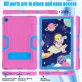 thumbnail image 4 of ELEHOLD Rugged Hybrid Case for Lenovo Tab M10 Plus 3rd Gen (10.6 Inch 2022), Tri-Layers Hard PC Soft Silicone Hidden Kickstand Anti-Scratch Shockproof Heavy Duty Case for Kids Men Women,Rose+Blue, 4 of 9