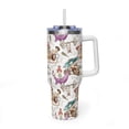 thumbnail image 2 of Fanerys 40oz Tumbler with Handle, Retro Cartoon Character Quencher, Stone Age Travel Mug, White - Opaque lid, 2 of 7