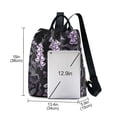 thumbnail image 3 of FORMRS Women's Travel Backpack Purse Anti-Theft Hidden Pockets Casual Shoulder Bag, Light Purple Flowers, 3 of 7