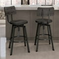 thumbnail image 3 of Home Square 2-Piece Distressed Wood Adjustable Stool Set in Dark Gray/Gun Metal, 3 of 4