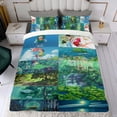 thumbnail image 4 of 3 Piece Comforter Cover Set For Ponyo Bedding Set Cute Duvet Cover Sets Super Soft Teens Bedding Set Kids Bedroom Gifts,1 Duvet Cover with 2 Pillowcases Full, 4 of 6