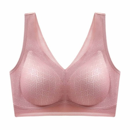 

TZNBGO Seamless Bras for Women Backless Bra High Impact Sports Bras Minimizer Bra No Underwire Ladies Push Up Padded Bras Women s Latex Bra Comfortable Breathable Base Top Underwear Latex LacPink
