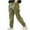 Army Green, variant on Boys Cargo Pants- Straight Leg Fashion Elastic Waist Kids Cotton Joggers Size 8