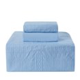thumbnail image 4 of Nestl Baby Quilts Kids Bedspread, 3-Piece Grid Weave Lightweight Toddler Bedding, Blue, 4 of 5