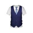 thumbnail image 4 of YUUMIN Mens Tuxedo Novelty T-Shirt Short Sleeve Suit Vest 3D Tie Printed Shirt Top Party Wedding Blue S, 4 of 6