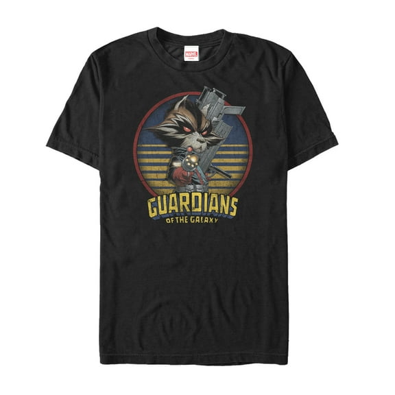 Men's Marvel Guardians of the Galaxy Rocket Metal Graphic Tee Black 4X Large