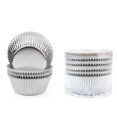 thumbnail image 1 of KAIYANG 100 piezas de moldes de papel para pasteles, moldes para muffins con revestimiento de metal y papel de aluminio, color plateado, 1 of 1