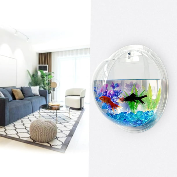 Wall Hanging Fish Acrylic Fish Bowl Hanging Decorative Container 