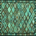 thumbnail image 1 of Ahgly Company Indoor Square Oriental Turquoise Blue Traditional Area Rugs, 6' Square, 1 of 4