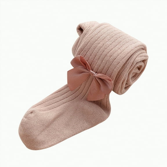 Ccpelsie Toddler Girls Tights Thick Leggings Soft Warm Cotton Stockings Non Slip Pantyhose for Little/Big Kids(Pink,12-24 Months)