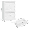 thumbnail image 2 of Homfa 5 Drawer White Bedroom Dresser, Modern Vertical Dresser Drawers Wood Organizer for Living Room Entryway Small Spaces, 2 of 7