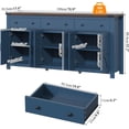 thumbnail image 4 of Lafnest 71" Farmhouse Sideboard with 6 Barn Doors & 3 Drawers,Buffet Cabinet for Kitchen & Dining Room,Blue, 4 of 7