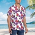 thumbnail image 5 of Xecao Peonies print Hawaiian shirt - a stylish short-sleeve button-down for men, perfect for casual beach and tropical outings., 5 of 9