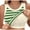 Green, variant on DDAPJ pyju Women's Ribbed Tank Top Sleeveless Stripe Print T Shirt Summer Casual Camisole with Bulit in Bra Sales of Today Green XL