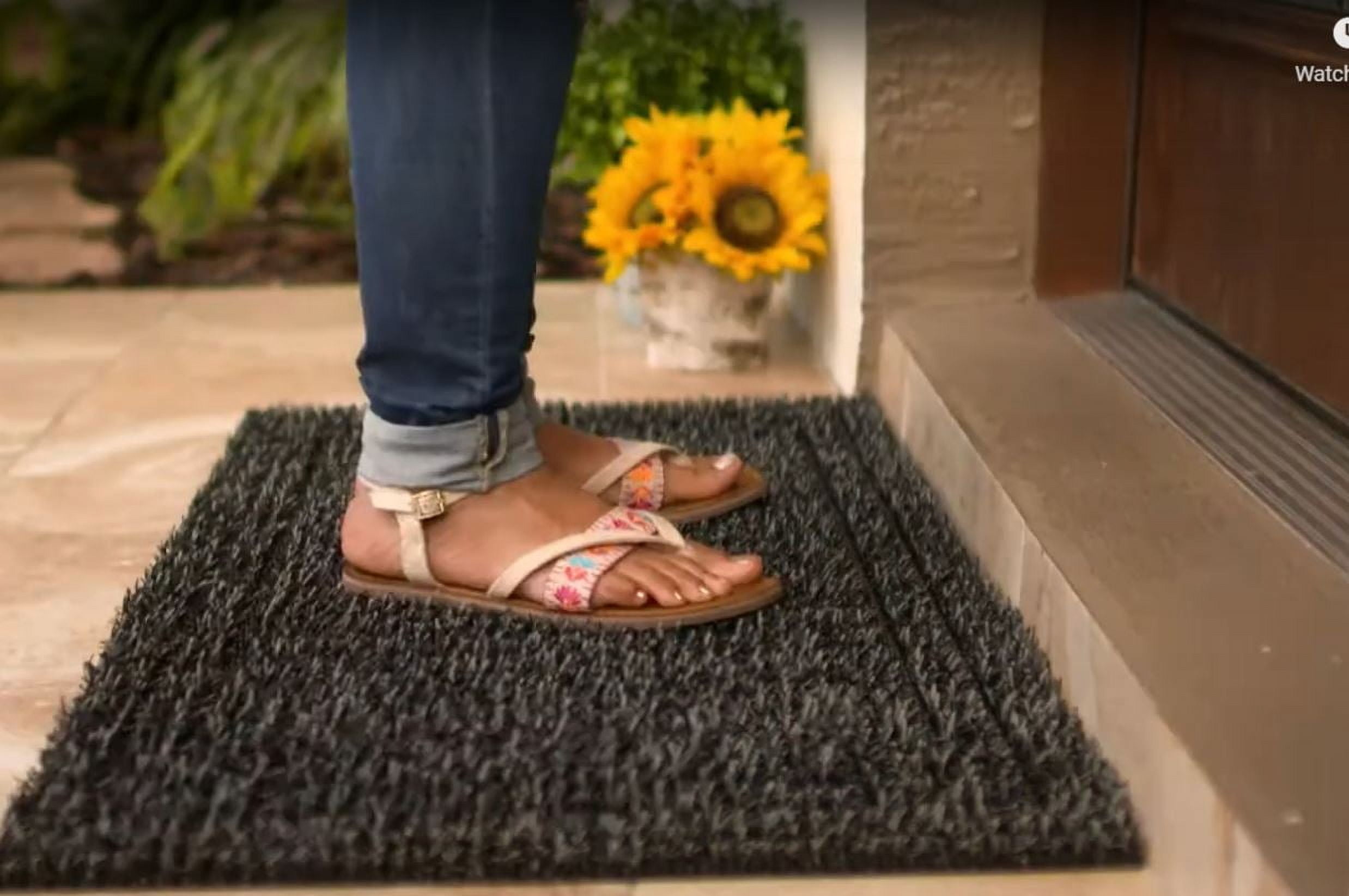 (2 pack) Mainstays Scraper Outdoor Doormat Welcome Mat, Gray, AstroTurf, 19.5 in x 31.5 in