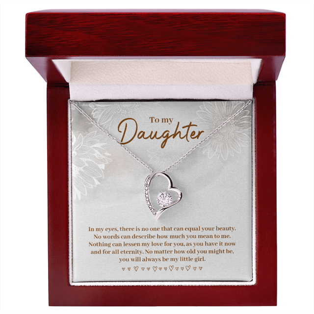 To My Daughter In My Eyes There is No One Simple Forever Necklace w Message Card