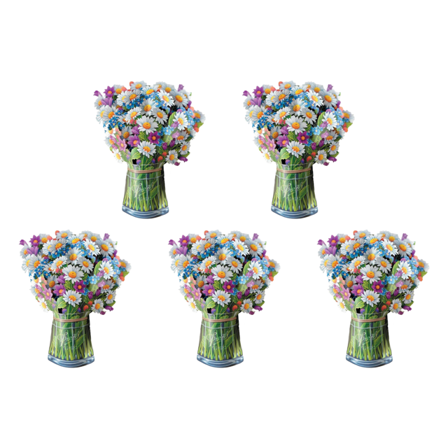Tarjeta Felicitación Con Ramo Flores Emergente Papel 3D para El Día La Madre (pequeña Margarita)