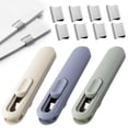 thumbnail image 4 of Portable Binder Clip Staple, Push Clip Device with 108 Reusable Clips, Multifunctional Handheld Paper Clamp for Office and Schol, Reusable Document Fastener (Blue, 12*2.5*1.3 Cm), 4 of 9