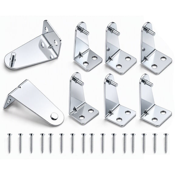 BlinkLLX 8 Set Metal Hold Down Brackets 1.8 inch Silver Blinds Holder Replacements Horizontal Blind Brackets with Screws for Horizontal Shades Window Doors Home Accessories