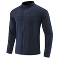 thumbnail image 2 of Zylarhe Men T Shirts Male Outdoor Raglan Sleeve Stand Collar Jacket Athletic Fitness Running Stretch Breathable Cardigan Jacket Short Sleeve Casual Shirt, 2 of 8