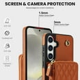 thumbnail image 3 of Fashion crossbody lanyard zipper wallet leather phone case for Samsung S24 ultra S23 fe S22 plus s24fe wrist strap cards Solt cover, 3 of 10