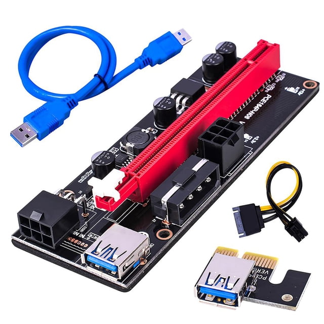 Usb 3.0 Pci-E Riser 1X 4X 8X 16X Extender Riser Adaptador Tarjeta Sata 15Pin A 6 Pin Cable De Alimentación Cateissary EL013453-02