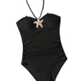 thumbnail image 5 of Splozh Girls Swim Suit Girls Swimsuit Ruffled One Piece Bathing Suit Girls' Swimwear Black,12-13 Years, 5 of 8