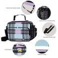 thumbnail image 4 of Plaids in Purple Black Green Insulated Lunch Bag Portable Cooler Bag Mommy Bag Large Capacity 6L, 4 of 9