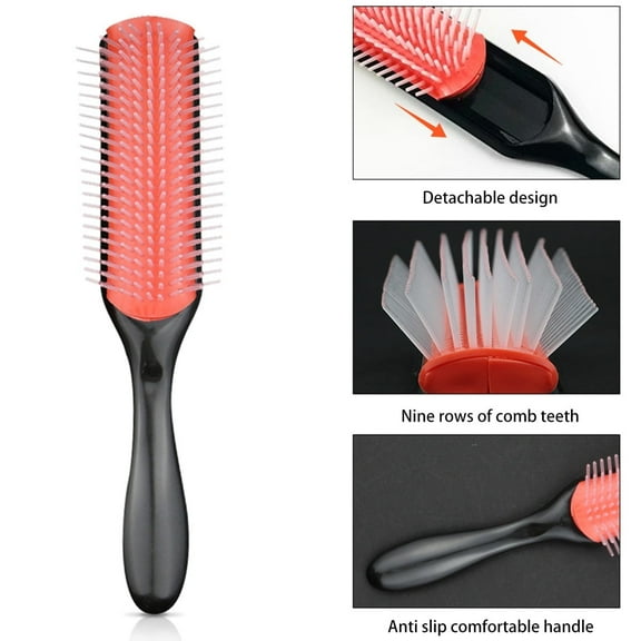 Keyohome Hair Brush for Curly Hair 9 Row Styling Brush for Detangling, Separating, Shaping and Defining Curls
