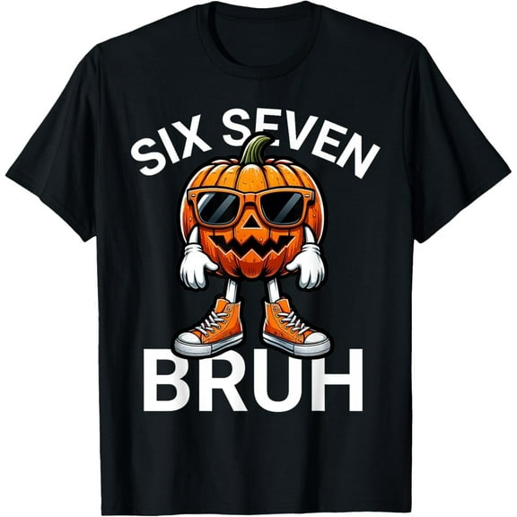 67 Halloween Funny Six Seven Meme Brainrot Pumpkin Bruh T-Shirt