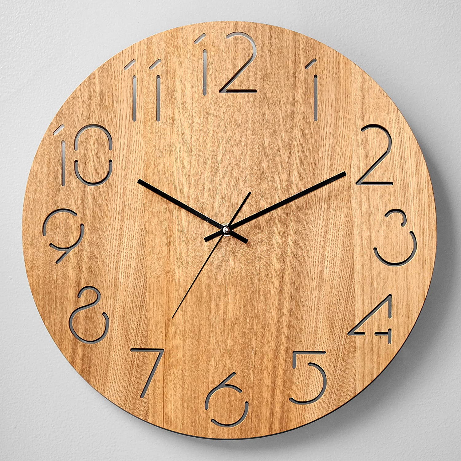 Beverly Hills Polo Club's Real Wood Wall Clock 18 Inch Battery Operated Handmade No Tick Clock