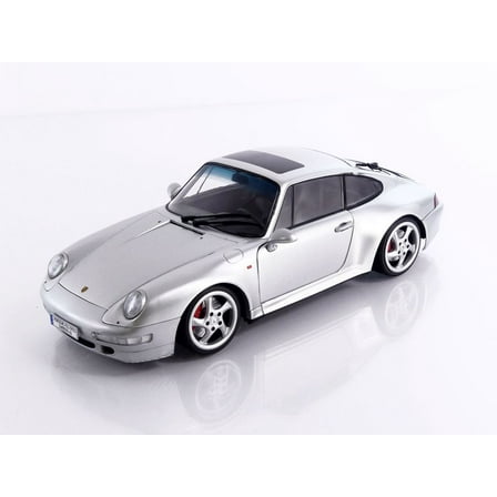 1996 Porsche 911 (993) 4S Polar Silver Metallic 1/18 Diecast Model Car by Solido