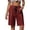 Red#02, variant on Yteetum Bermuda Shorts for Women Summer Drawstring Button Knee Length Shorts Casual Solid Loose Fits Lightweight Comfy Hiking Shorts